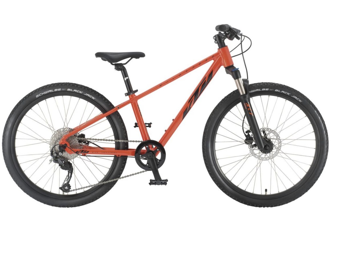 Orange KTM mountain bike for children